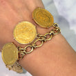 Vintage Gold Worldwide Coin Ladies Charm Bracelet 6.75 Inches 15K Yellow & Rose Gold 22K Coins