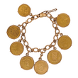 Vintage Gold Worldwide Coin Ladies Charm Bracelet 6.75 Inches 15K Yellow & Rose Gold 22K Coins