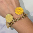 Vintage Gold Worldwide Coin Ladies Charm Bracelet 6.75 Inches 15K Yellow & Rose Gold 22K Coins