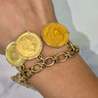 Vintage Gold Worldwide Coin Ladies Charm Bracelet 6.75 Inches 15K Yellow & Rose Gold 22K Coins