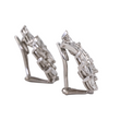 Vintage 4 CT Diamond Platinum Clip-On Earrings 1950s Elegant Leaf Motif Marquise Pear Baguette