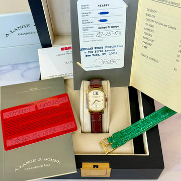 A. Lange & Söhne Arkade MINT BOX PAPERS 18K Yellow Gold Manual Wind Silver Dial