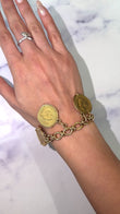 Vintage Gold Worldwide Coin Ladies Charm Bracelet 6.75 Inches 15K Yellow & Rose Gold 22K Coins
