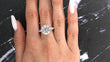 GIA Certified 6.09 CT Round Brilliant Cut Three Stone Diamond Engagement Platinum Ring Size 6.25