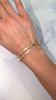Tiffany & Co Diamond 0.74 CT Atlas Hinged Bangle Bracelet 18K Rose Gold Large