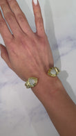DAVID YURMAN Cable Diamond Heart Cuff Bracelet 18K Yellow Gold 0.60 CTW