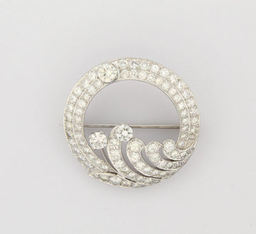 Estate Antique Art Deco 1920s Platinum Diamond 4.5ct 11.4 gr Brooch 