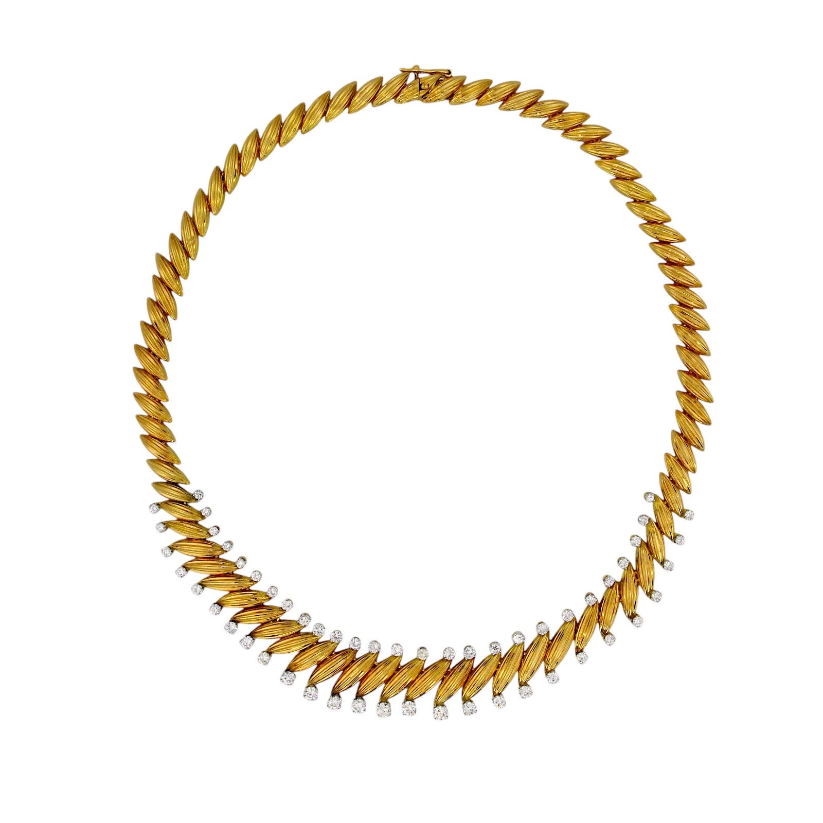 VAN CLEEF & ARPELS Coup De Vent Chantilly Diamond Necklace 3.5CT 18K Yellow Gold 