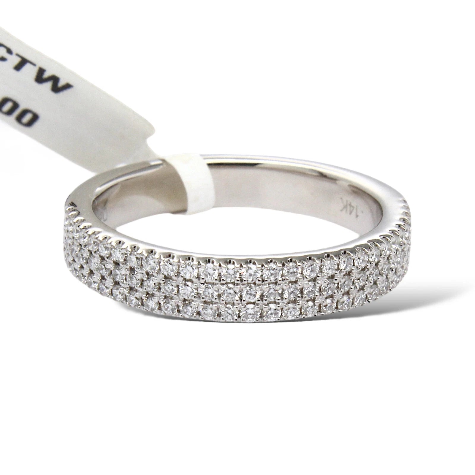 Anniversary Band 0.45 CT Round Brilliant Diamond Pave 14K White Gold Ring 