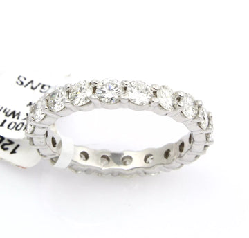 Eternity Band 14K White Gold Natural Round Brilliant Diamond 2CT Ring Size 6 1/2 