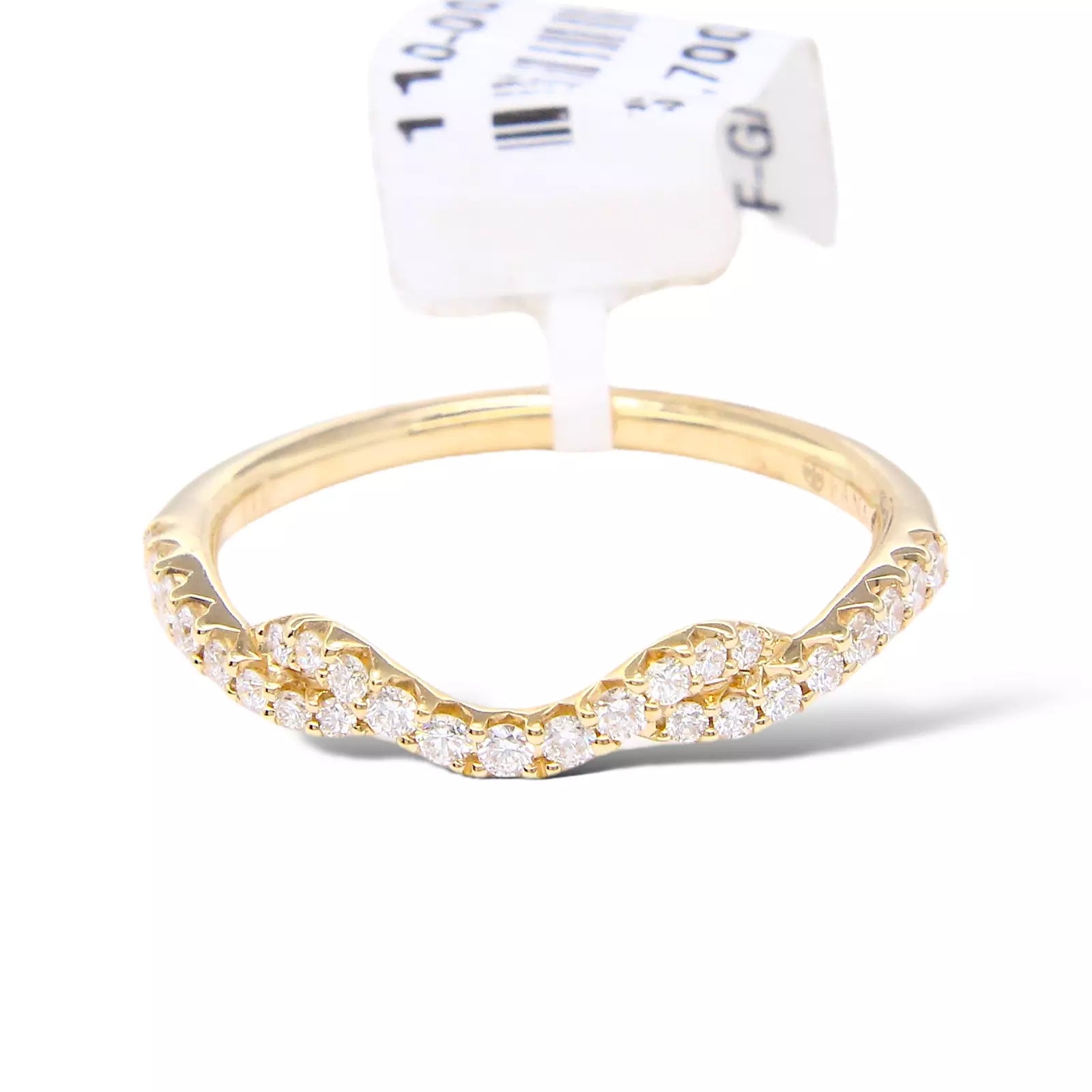 FANA Diamond Band Stacking 14K Yellow Gold Ring 0.25 CT Size 6 1/2 