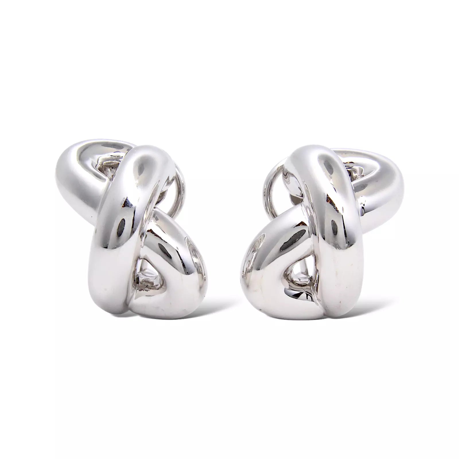 SEAMAN SCHEPPS Sculptural Knot Clip On Earrings 18K White Gold 
