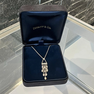 Tiffany & Co 950 Platinum Natural Diamond 1980s Vintage Elegant Swing Necklace 