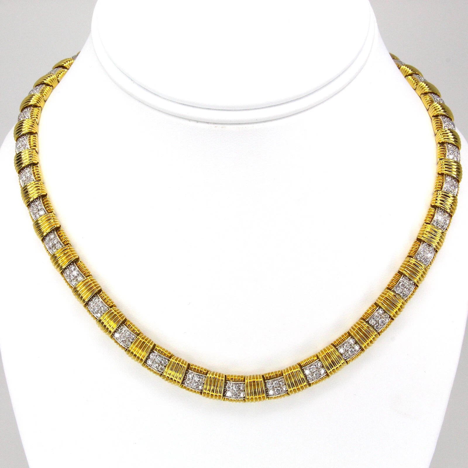 ROBERTO COIN Appassionata Diamond Link Necklace 18" Inches 18K Yellow Gold 