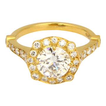 1.52ct Round Cut Lab Grown Diamond IGI CERTIFIED Engagement Ring 18k Yellow Gold 
