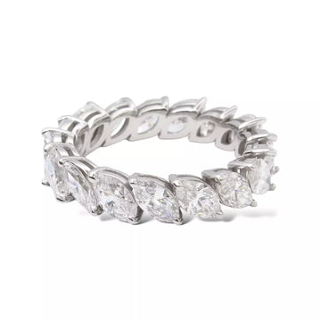 Diamond Marquise Cut Eternity Band 3.85 CT Classic Wedding Ring 18K White Gold 