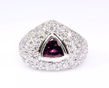 NATURAL BRAZILIAN ALEXANDRITE RING 1.00 CT 18k White Gold Diamond AGL CERTIFIED