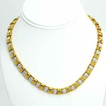 ROBERTO COIN Appassionata Collection Diamonds Thick Necklace 18K Yellow Gold 