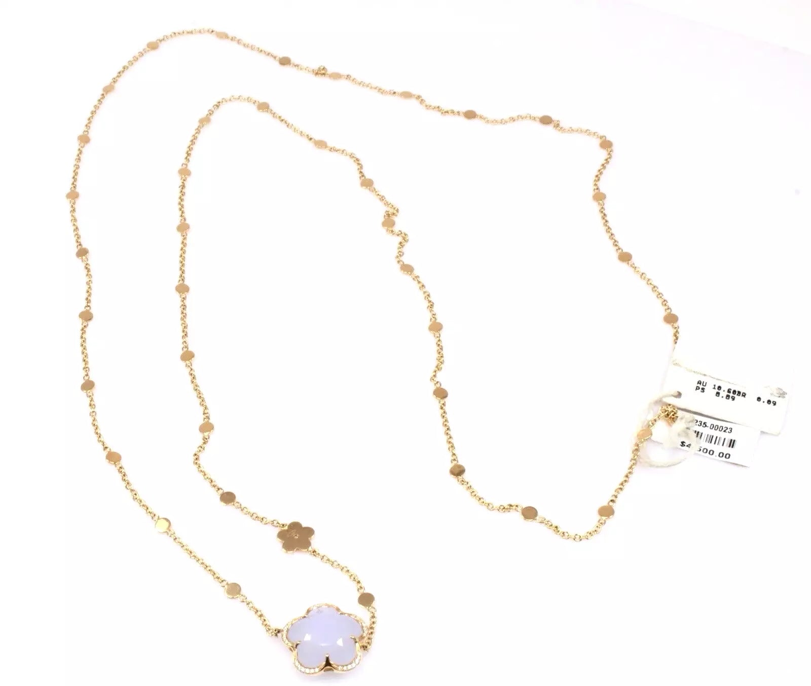 Pasquale Bruni Bon Ton 18k Rose Gold Chalcedony Diamond Sautoir Necklace 
