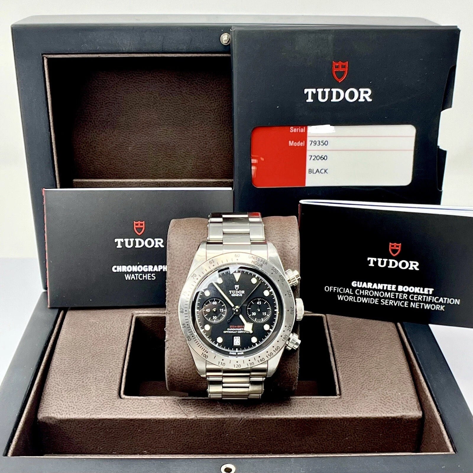 Tudor Black Bay Heritage Chronograph Date 41 mm Stainless Steel BOX PAPERS Watch 