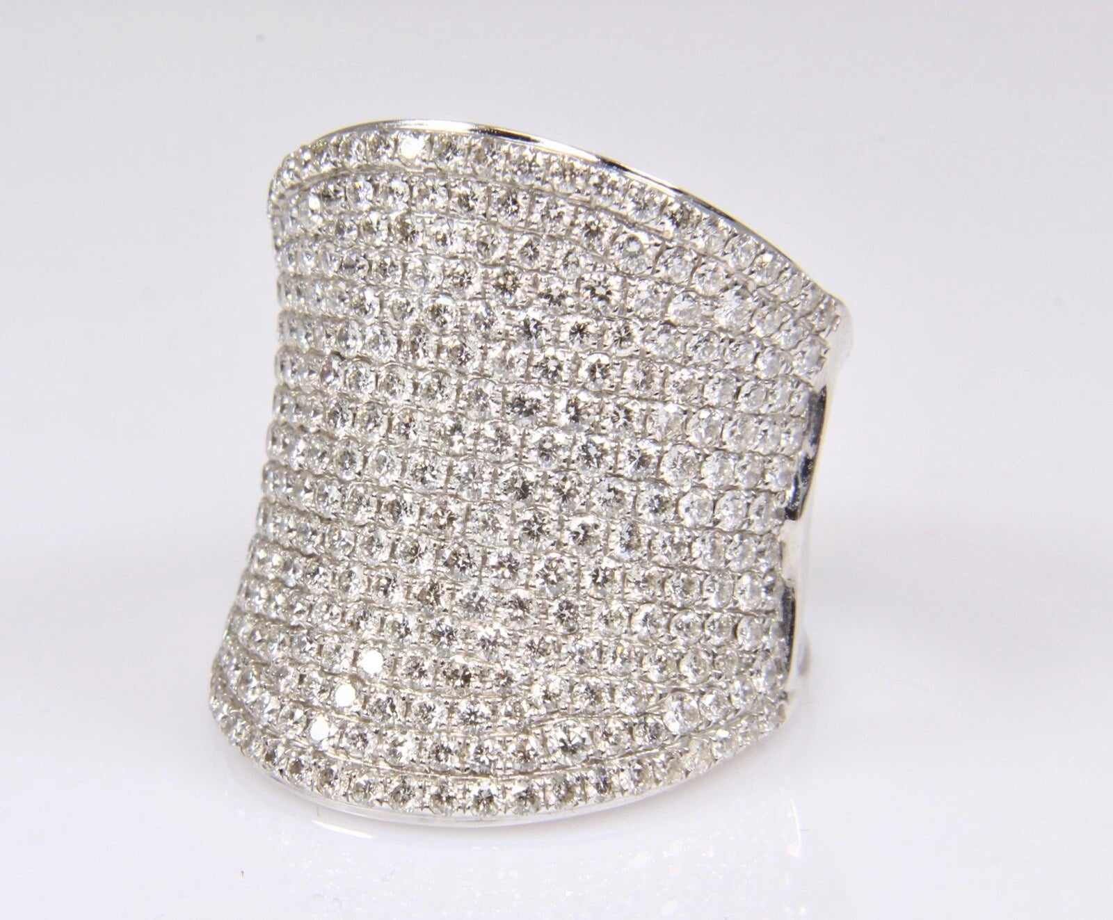 CHARLES KRYPELL 3.60 CT Diamond Sadle Ring 18k White Gold Size 6.5 Pave 