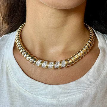 ROBERTO COIN NABUCCO Two-Tone Diamond 1.80 CT Necklace 16 Inches 18K Yellow and White Gold