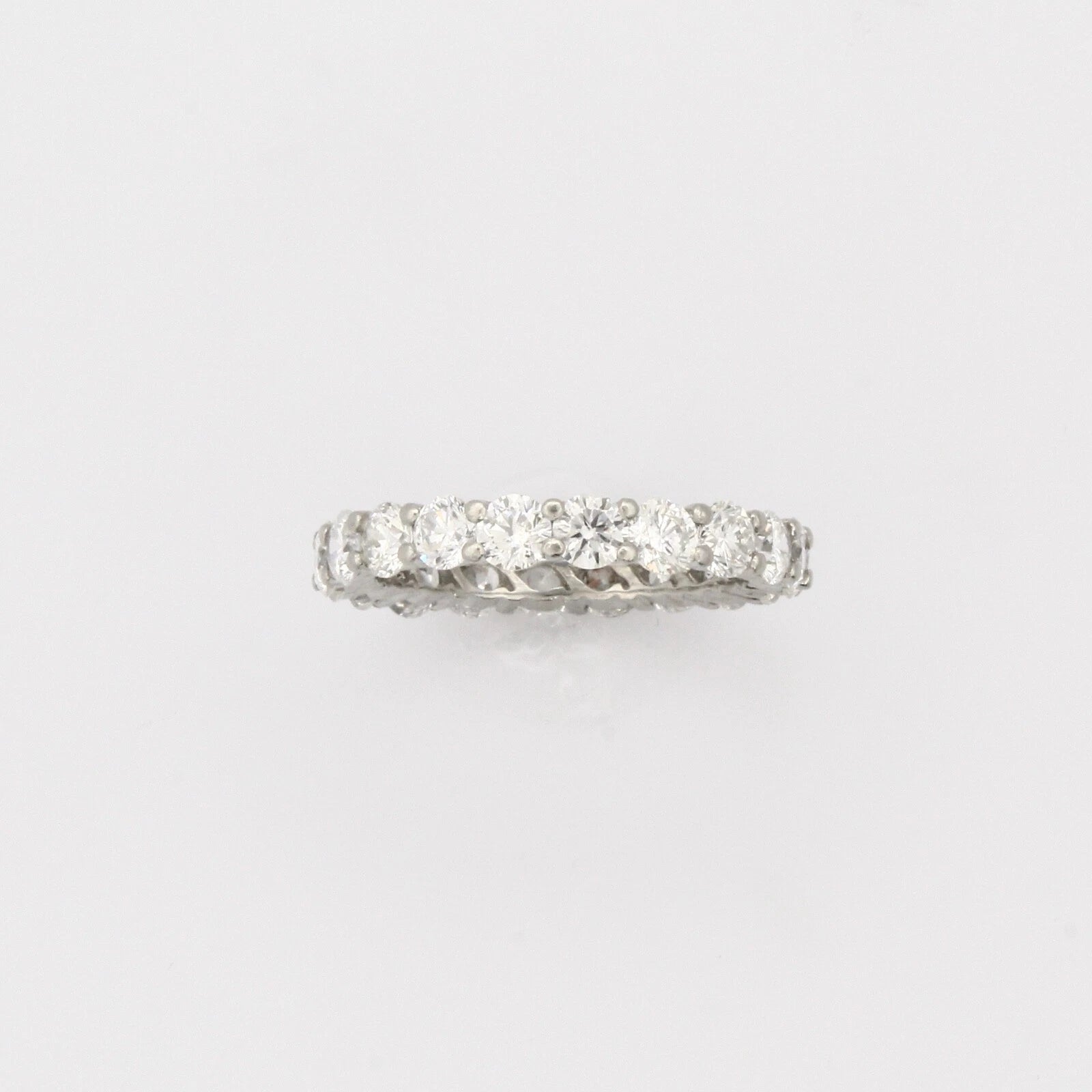 Estate Platinum 3.00 ct Natural Diamond Eternity Ladies Band Ring G Size 6.5 