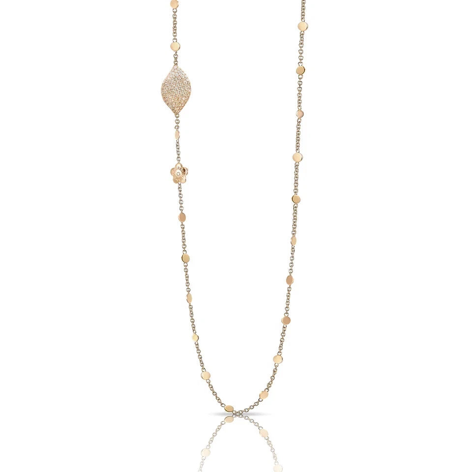 Pasquale Bruni Aleluia 18k Rose Gold White Champagne Diamond Sautoir Necklace 