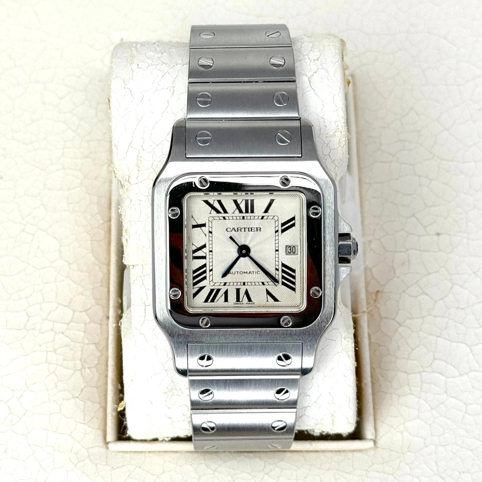 Cartier Santos Galbee BOX PAPERS Silver Dial Stainless Steel Automatic 2319 