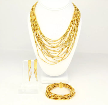MARCO BICEGO Marrakech Necklace Earrings Bracelet Set 18K Yellow Gold Diamond 